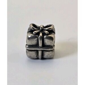 Pandora Gift Box Charm 925 ALE Sterling Silver Present Ribbon Bead